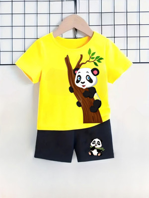 Delta Fashion Baby Boys & Baby Girls Casual T-shirt Shorts(Yellow, Blue, Black)