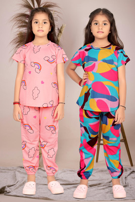 Amreliya Enterprise Girls Disney Princess Casual Top Pant(PS)