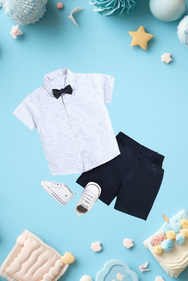 Vibe Trends Baby Boys & Baby Girls Party(Festive) Shirt Shorts(1005 SKY BLACK)