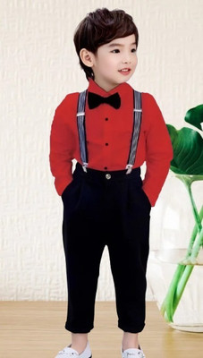 Bleckz Someck Boys Party(Festive) Shirt Pant(Red)