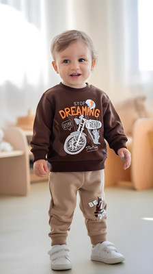 KidsCute Boys & Girls Casual Sweatshirt Track Pants(Brown)