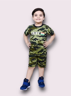 Pavika Boys & Girls Casual T-shirt Shorts(Green)