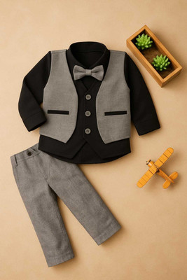 Paryushnam Boys Party(Festive) Jacket Shirt, Pant(GREY)