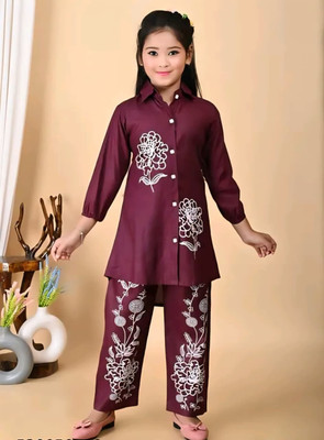 af fashion Girls Party(Festive) Kurta Pant(PURPLE)