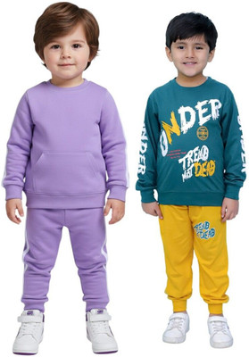 Chandrika Boys Casual T-shirt Trouser(PURPLE_BOTTLEGREEN)