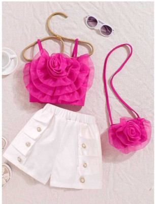 DRITI Baby Girls Party(Festive) Top Pant(PINK)