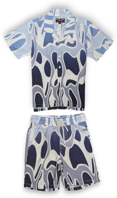 GINI & JONY Boys Casual Shirt Shorts(Blue)