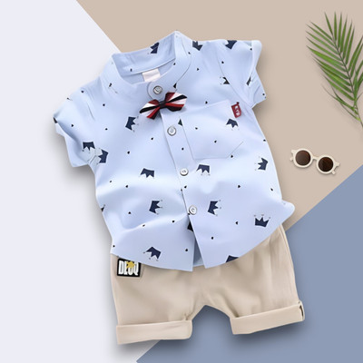 WinsKart Baby Boys & Baby Girls Party(Festive) Shirt Shorts(ROYALTAJ_SKY_CHIKU)