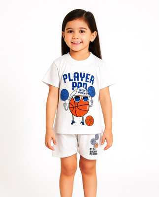 MEGHA SHRISTY ENTERPRISES Boys & Girls Casual T-shirt Pant(White)