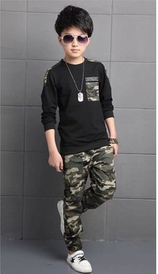 Zikigo Fab Baby Boys & Baby Girls Party(Festive) T-shirt Track Pants(BLACK)