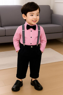 Varnikka collection Baby Boys Party(Festive) Shirt Pant(Pink)