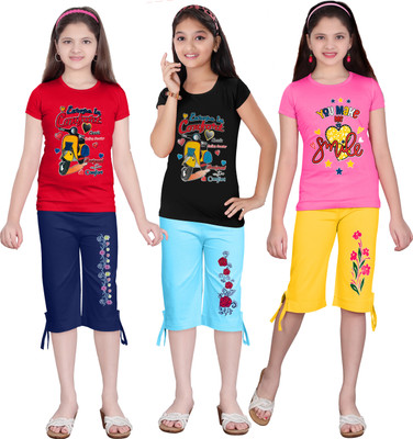 KS KOARRA Girls Casual T-shirt Track Pants(102 MULTICOLOURRS)