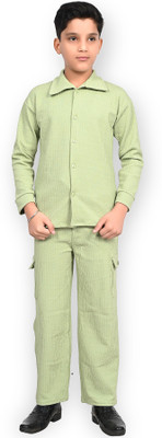 VKB Boys Casual Shirt Pant(Light green)