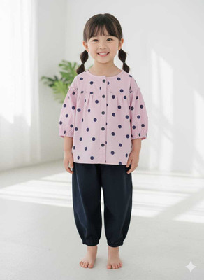 Sabana Beauty Collection Girls Casual Top Pyjama(Pink, Black)