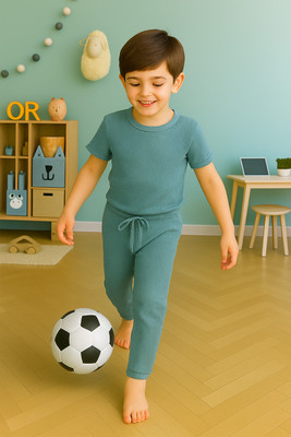 LILASTEX Boys & Girls Casual T-shirt Pant(Mint)