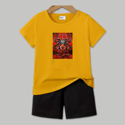 MGRS Baby Boys & Baby Girls Casual T-shirt Shorts(MUSTARD)