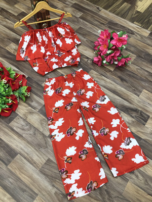 lb enterprise Girls Party(Festive) Top Pant(red)