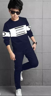 PY PINKYOU Boys Casual Sweatshirt Pyjama(Navy)