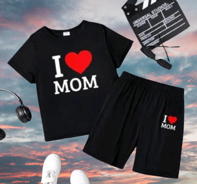 MALTOSH Baby Boys & Baby Girls Casual T-shirt Shorts(Black)