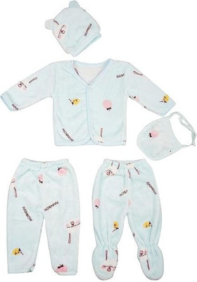 Trivika Fashions Baby Boys & Baby Girls Chhota Bheem Casual Shirt Pyjama, Bib, Cap(BLUE)
