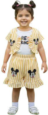 Kunj Icons Baby Girls Party(Festive) Top Pant(yellow)