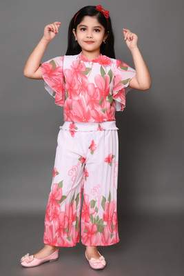 AFTAB DRESSES Girls Party(Festive) Top Pant(PINK)
