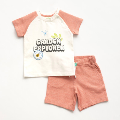 JusCubs Baby Boys Casual T-shirt Shorts(White)