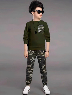 SHREE RIDDHI FASHION Boys Casual T-shirt Capri(Green10)