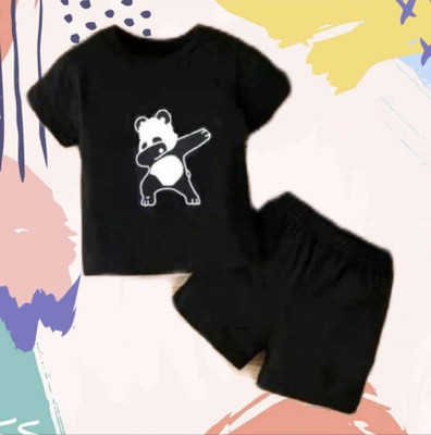 MALTOSH Baby Boys & Baby Girls Casual T-shirt Shorts(Black)