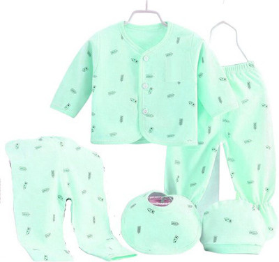 Lappu Baby Boys & Baby Girls Casual Dress Bib, Pyjama, Cap, Legging, Vest(Green)