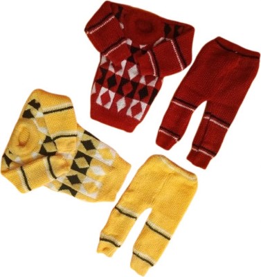 ALISHA FASHION Baby Boys & Baby Girls Casual Sweater Pant(Red, Yellow)