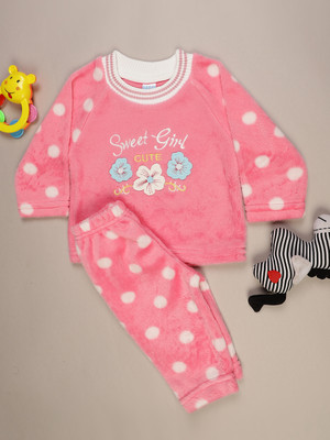 V-MART Baby Girls Casual Sweatshirt Pyjama(Pink)