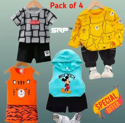 CALCUTTA FASHION Baby Boys & Baby Girls Casual T-shirt Shorts(Multicolor)