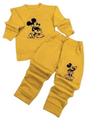 Roble Kings Boys Casual T-shirt Pant(Yellow)