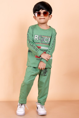 Calcutta Mart Baby Boys Casual T-shirt Pyjama(Green)