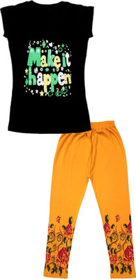 Indistar Girls Casual T-shirt Pyjama(Multicolor)
