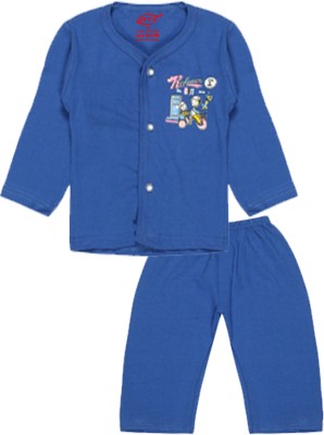 Diya Baby Boys Casual Top Pant(Blue)