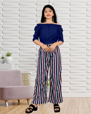 LEERUKA Girls Party(Festive) Top Trouser(Blue)