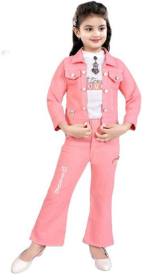 Zudi Girls Disney Princess Party(Festive) Jacket Pant(Deep pink)