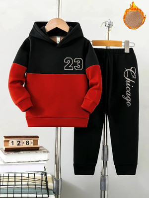 KEESOR Boys & Girls Casual Sweatshirt Sweatpant(RED)