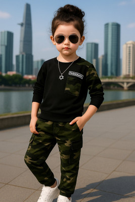 FROQUILIZ Baby Boys & Baby Girls Party(Festive) T-shirt Track Pants(Black)