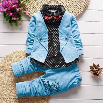 HVLifestyle Boys Party(Festive) Jacket Pant(Light Blue)