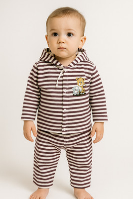 Fly Step Baby Boys & Baby Girls Casual Dress Pyjama(Brown)