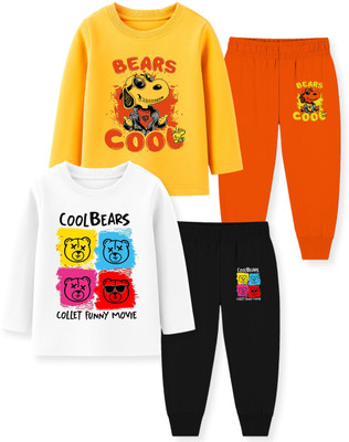 Lavi-Tavi Baby Boys Casual T-shirt Track Pants(Combo 3)