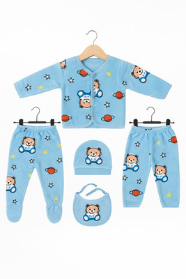 Fly Step Baby Boys & Baby Girls Casual Top Pyjama(Blue)
