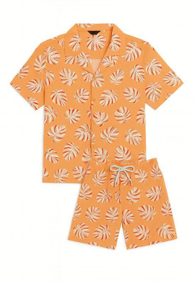 Tora Boys Casual Shirt Shorts(Ornage)