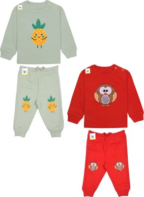 BabyToons Baby Boys & Baby Girls Casual T-shirt Pyjama(Multicolor)