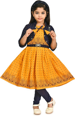 ASIFA Girls Party(Festive) Dress Legging, Jacket(Yellow)