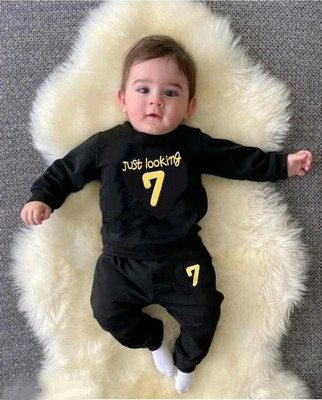 MUCARE Baby Boys Casual T-shirt Pyjama(Black)