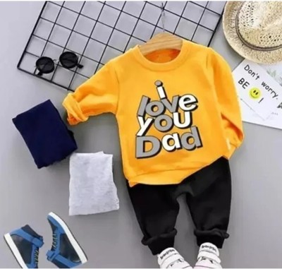 WAOKID Baby Boys & Baby Girls Casual Sweatshirt Sweatpant(YELLOW)